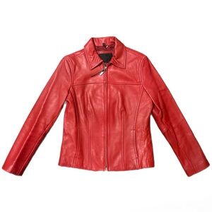 Avanti Vibrant Red Leather Jacket